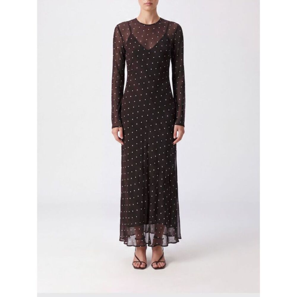 Semicouture Women Semicouture Polka-Dot Viscose Long-Sleeve Sheath Dress